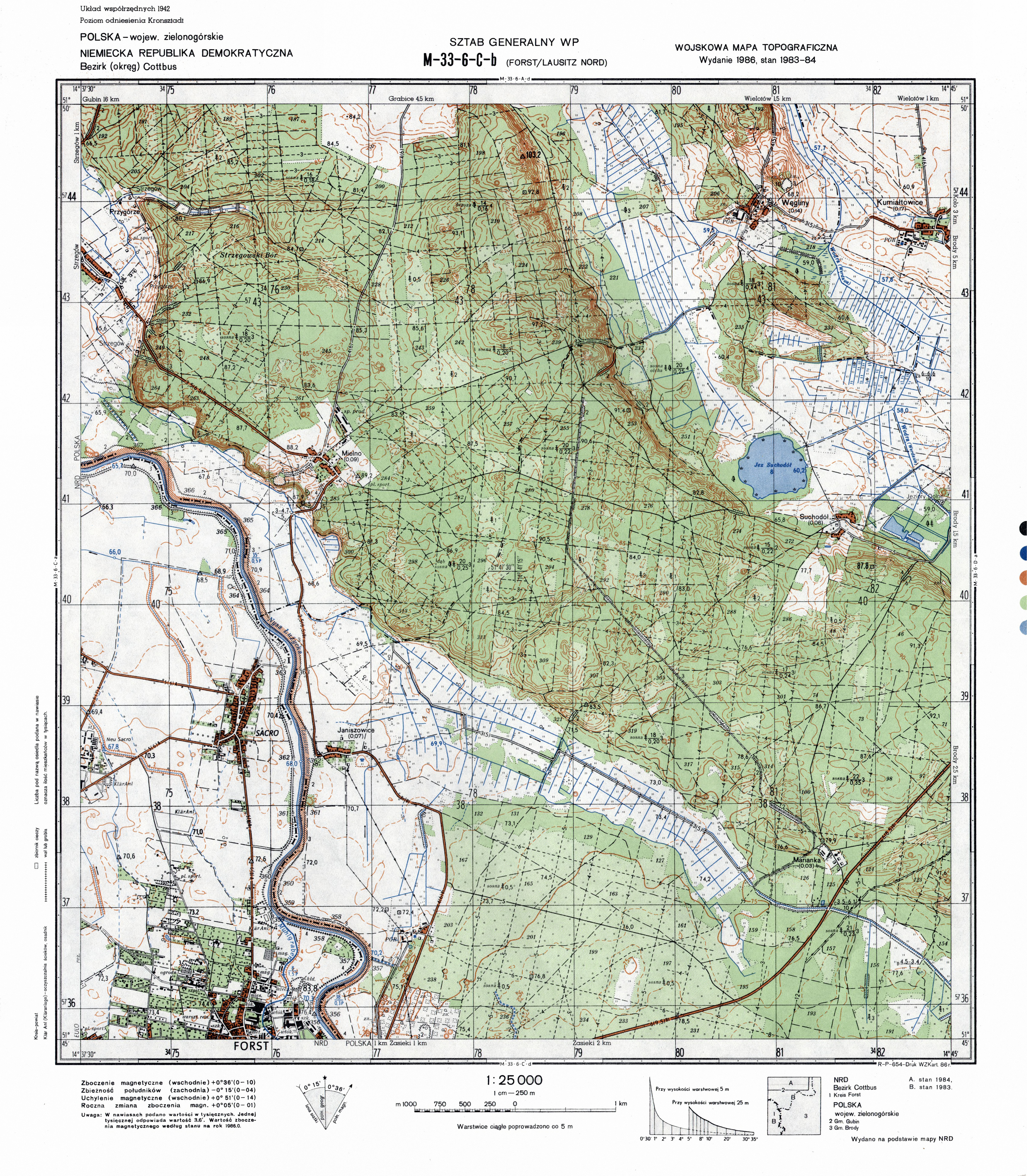 Mapy topograficzne LWP 1_25 000 - M-33-6-C-b_FORST_LAUSITZ_NORD_1986.jpg