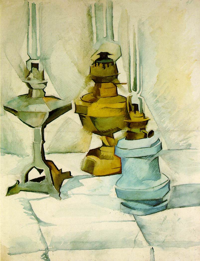 Gris, Juan - Gris Three lamps, 1910-11, 61.8x47.8 cm, Kunstmuseum Bern.jpg