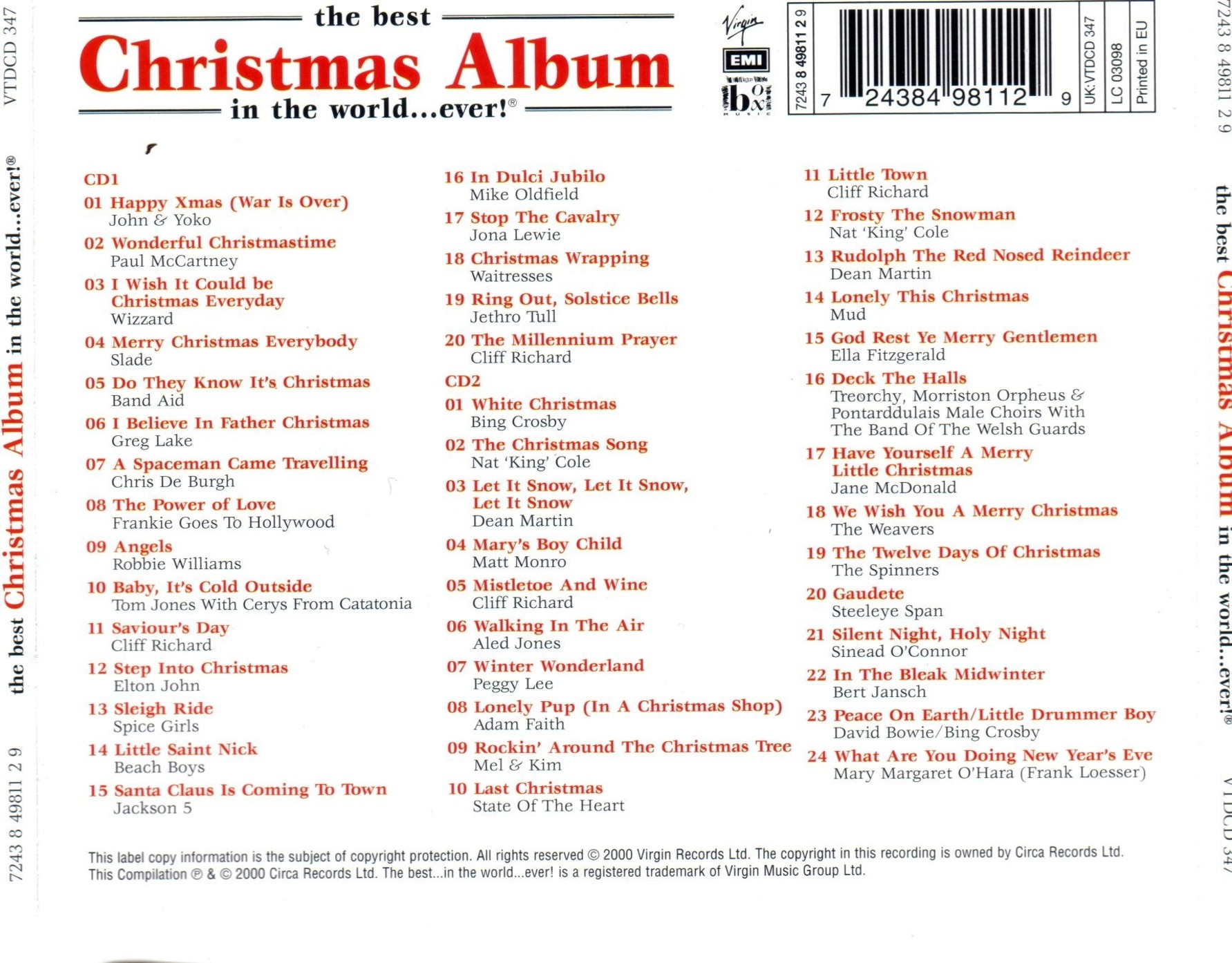 The Best Christma... - Various Artists - The Best Christmas Album In The World Ever - Back.jpg