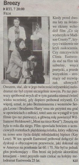 Recenzje i opisy ... - Breezy 1973, reż. Clint Eastwood William Holden, ..., Eugene Petersen. Gazeta Telewizyjna 29 XI 1997.jpg
