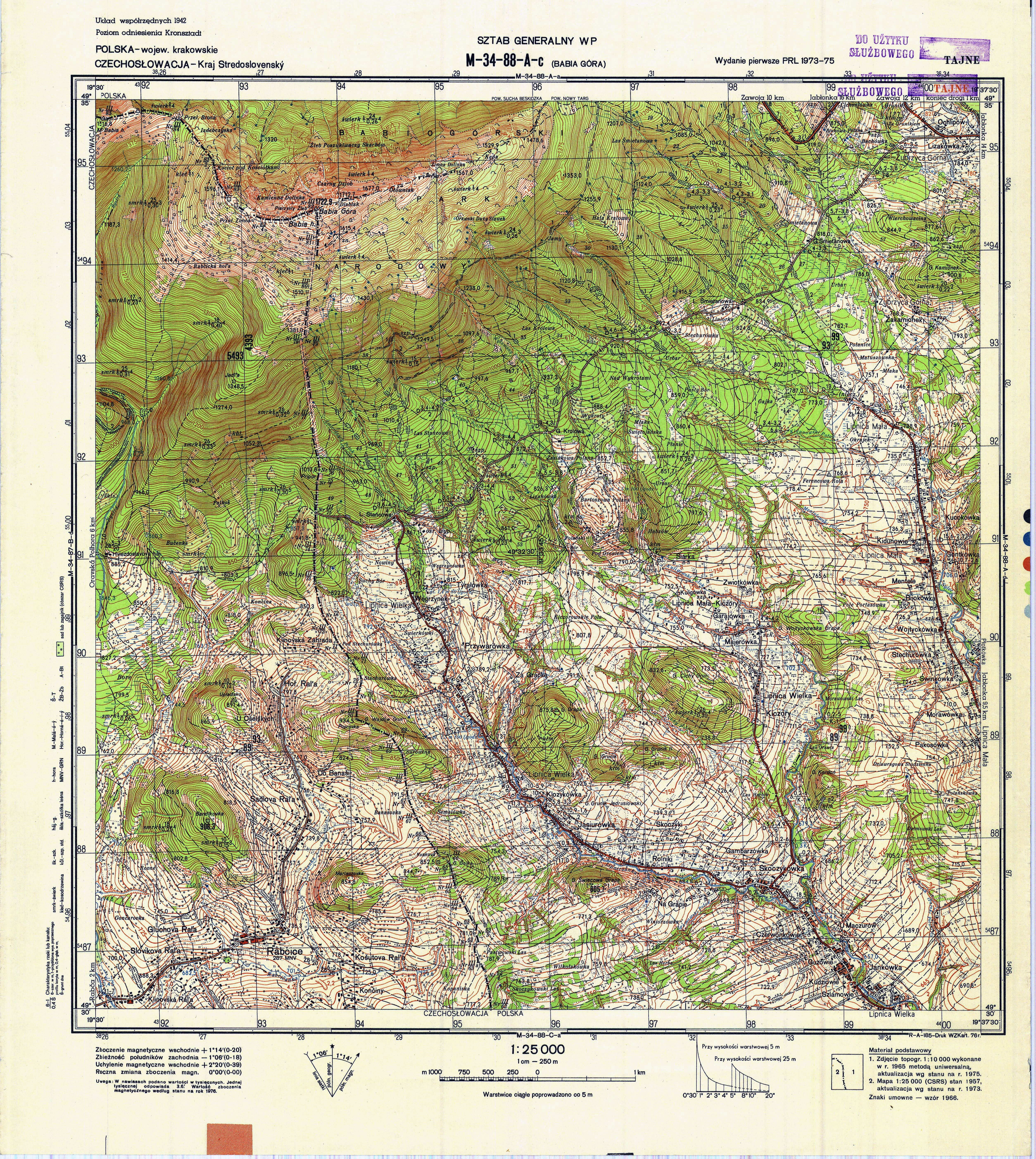Mapy topograficzne LWP 1_25 000 - M-34-88-A-c_BABIA_GORA_1976.jpg