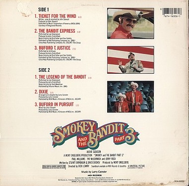 SMOKEY AND THE BANDIT 3 ORIGINAL SOUNDTRACK 1983 - smokey and the bandit 3 original soundtrack 1983 back.jpg