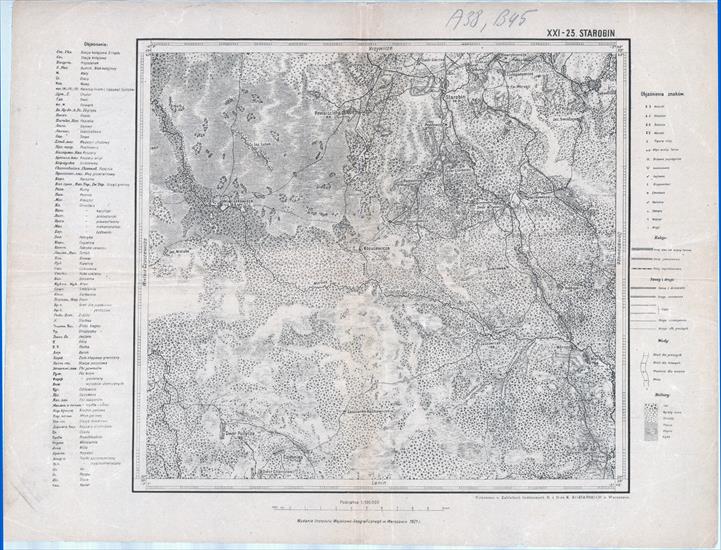 Mapa taktyczna Polski 1_100 000 - przedruki map zaborczych w cięciu rosyjskim - XXI-23_STAROBIN_IWG_1921.jpg