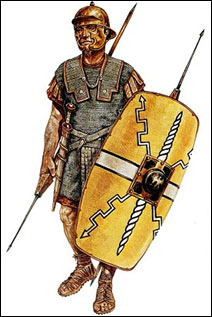 Rzym starożytny - wojsko rzymskie - obrazy - armia1. Legionista w pełnym uZbrojeniu.jpg
