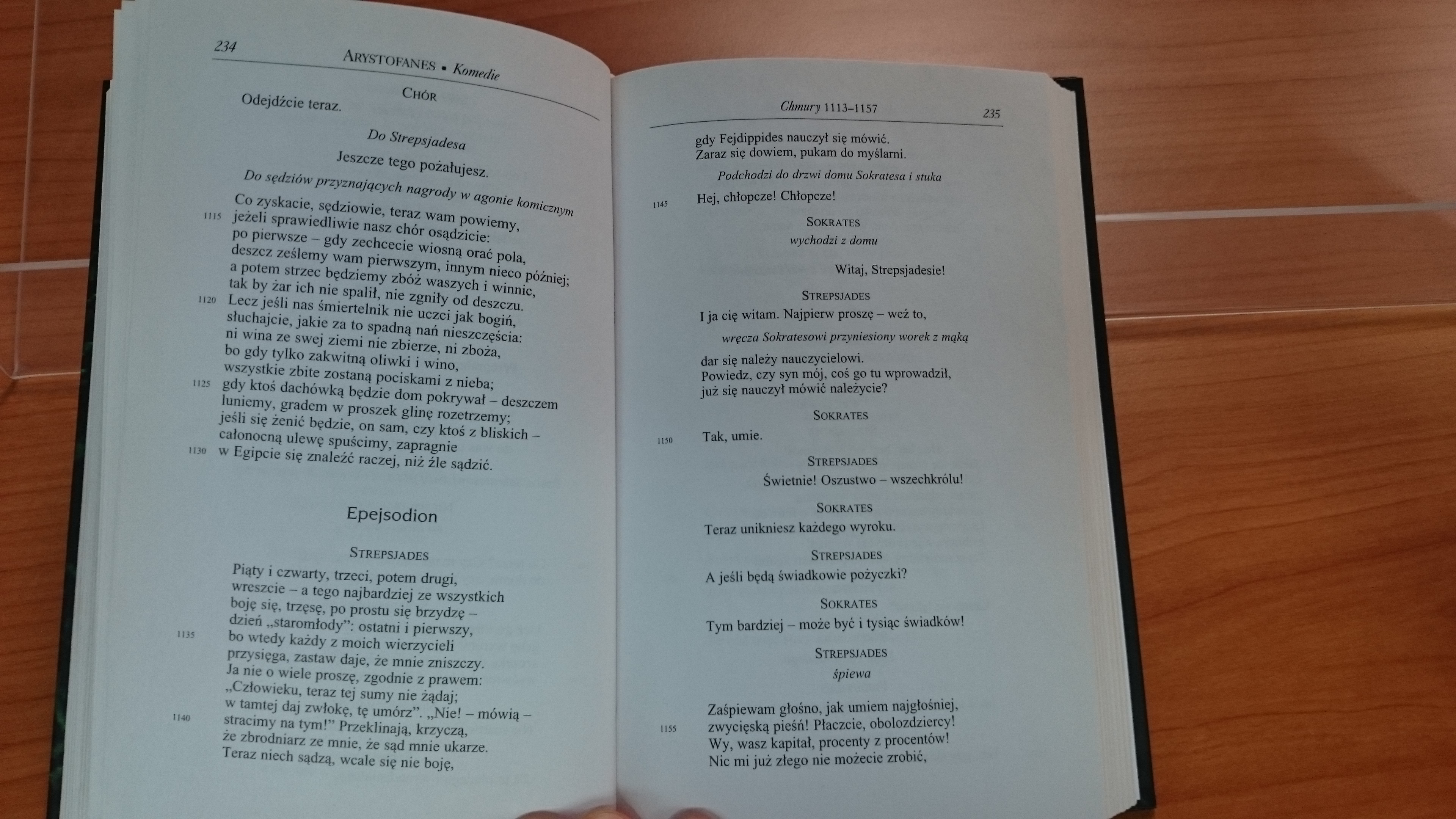 09 Arystofanes - Komedie tom IAcharnejczycy, Rycerze, Chmury, Osy, Pokój - Arystofanes I 120.JPG