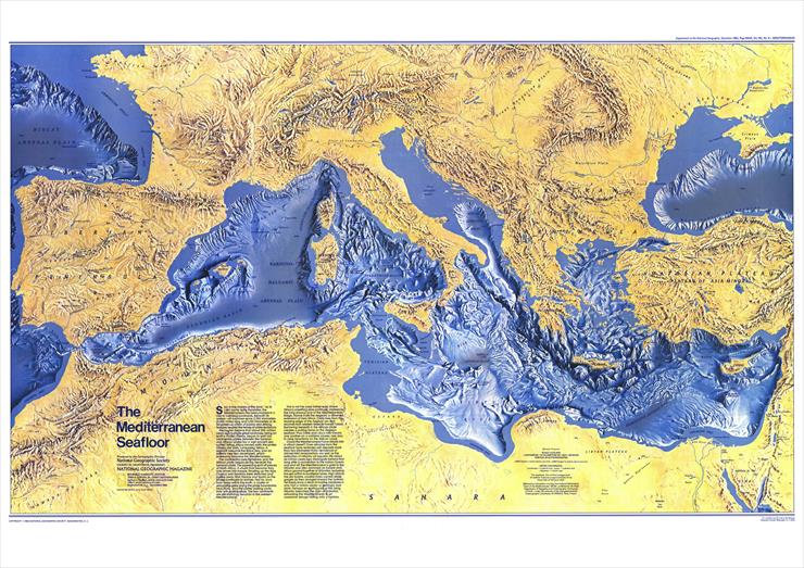 Mapy Na - National Geographic Map The Mediterranean Seafloor 1982.jpg