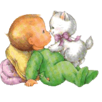rysunkowe - dziecko z kotkiem.gif