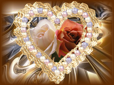 Serduszka - serduszko z perelek w srodku roze.gif