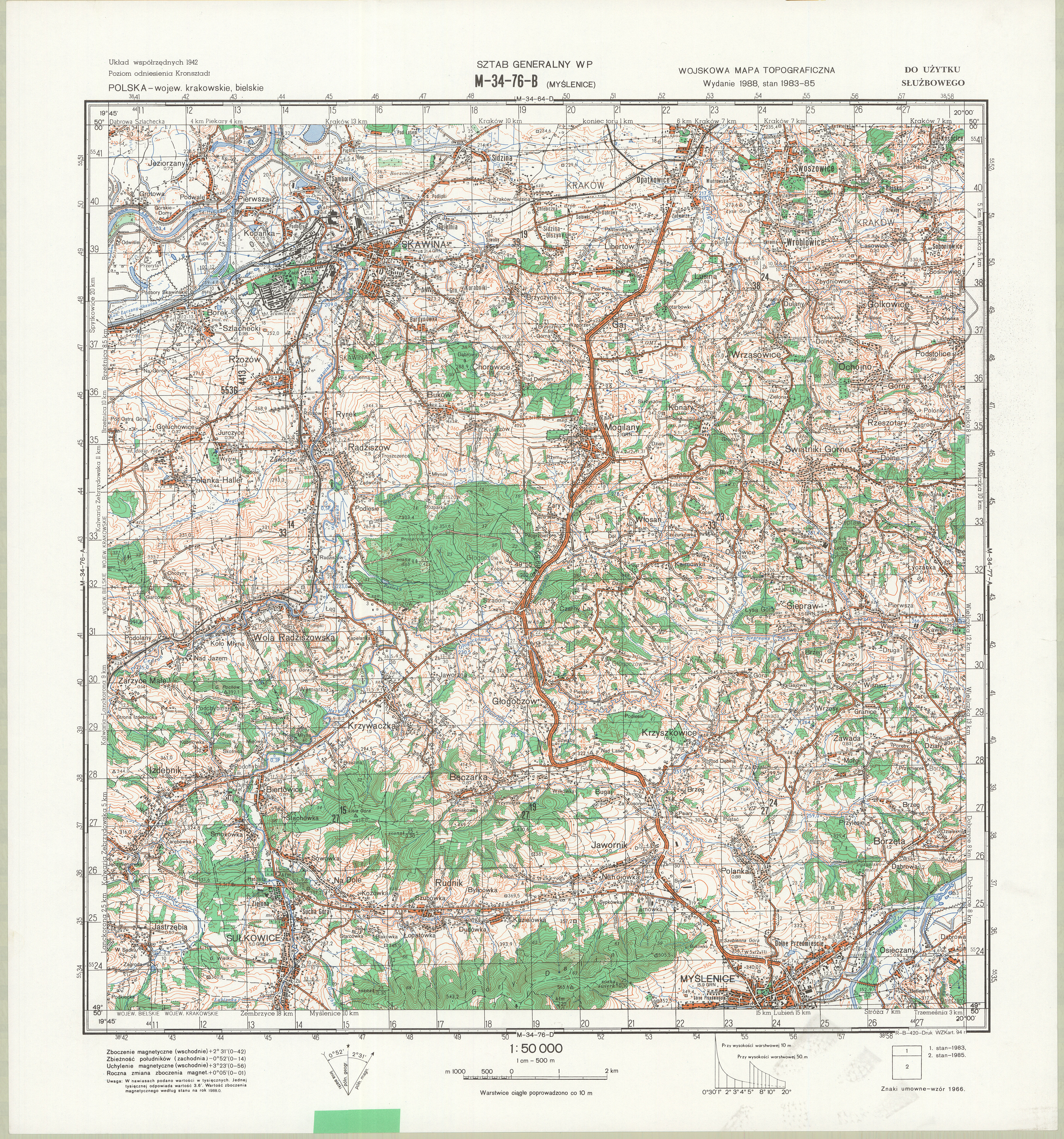 Mapy topograficzne LWP 1_50 000 - M-34-76-B_MYSLENICE_1994.jpg