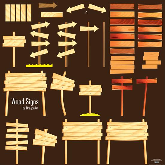 Wood Signs - Vector - Wood Signs BG Brown by DragonArt.png
