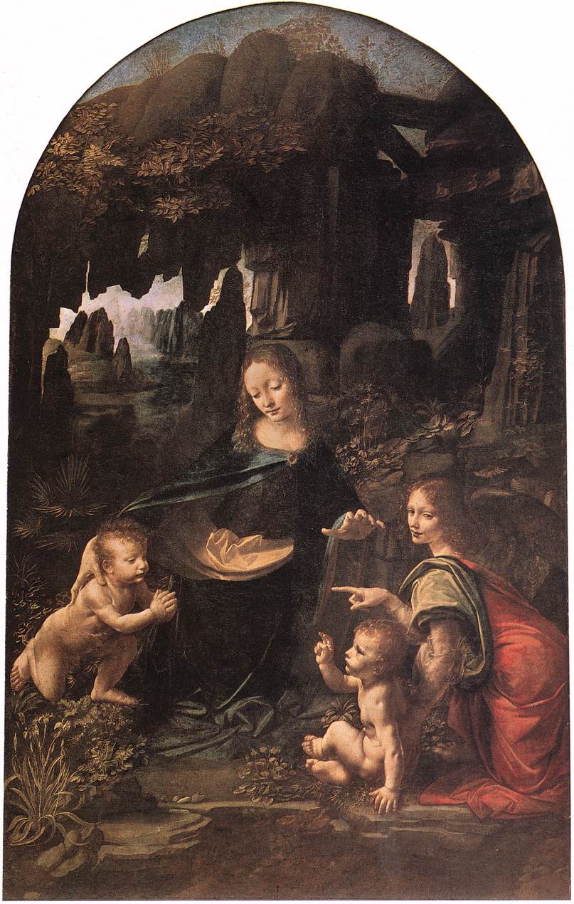 1. 1452 - 1519, Leonardo da Vinci - L. da Vinci, 1483-90, Madonna w grocie z Luwru.jpg