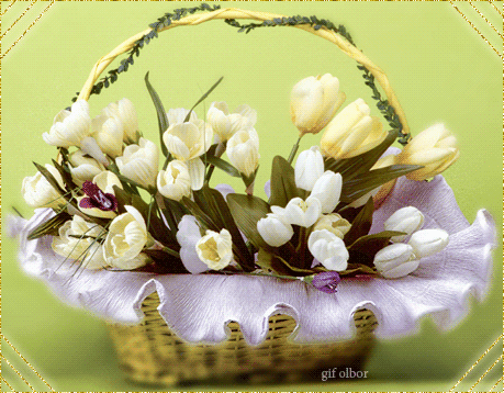 KWIATY BEZ TŁA - kwiaty tulipany w koszyczku8.gif