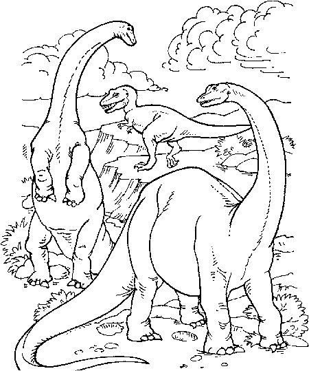 Dinozaury- dużo - Dinozaury - kolorowanka 207.gif